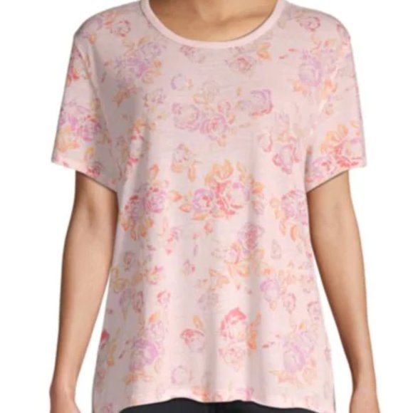 Free People Tops - 3/25 ❤️NWT FREE PEOPLE PINK FLORAL T SHIRT SZ S